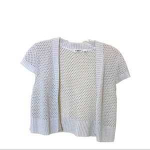 Cato White and Silver Shrug SZ M
